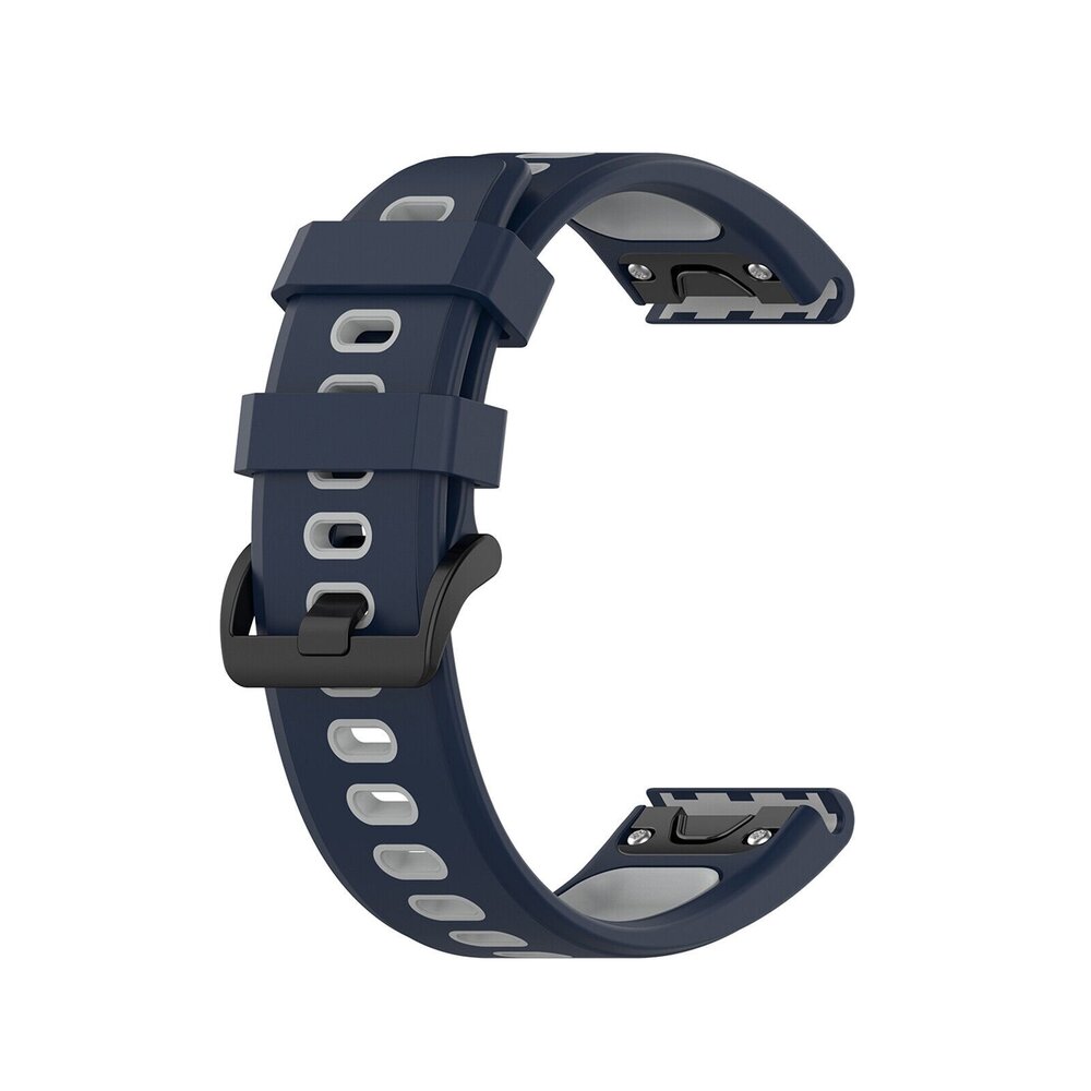 Strap-it Strap-it Bracelet à boucle sport Garmin Quatix 3 / 6x / 7x Solar (bleu/gris)