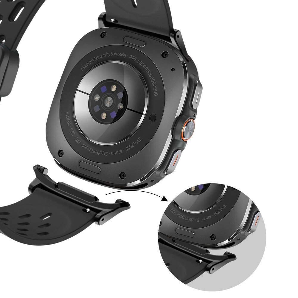 Bandz Bandz Bracelet Sport 'Air' avec D-buckle Samsung Galaxy Watch Ultra (noir)