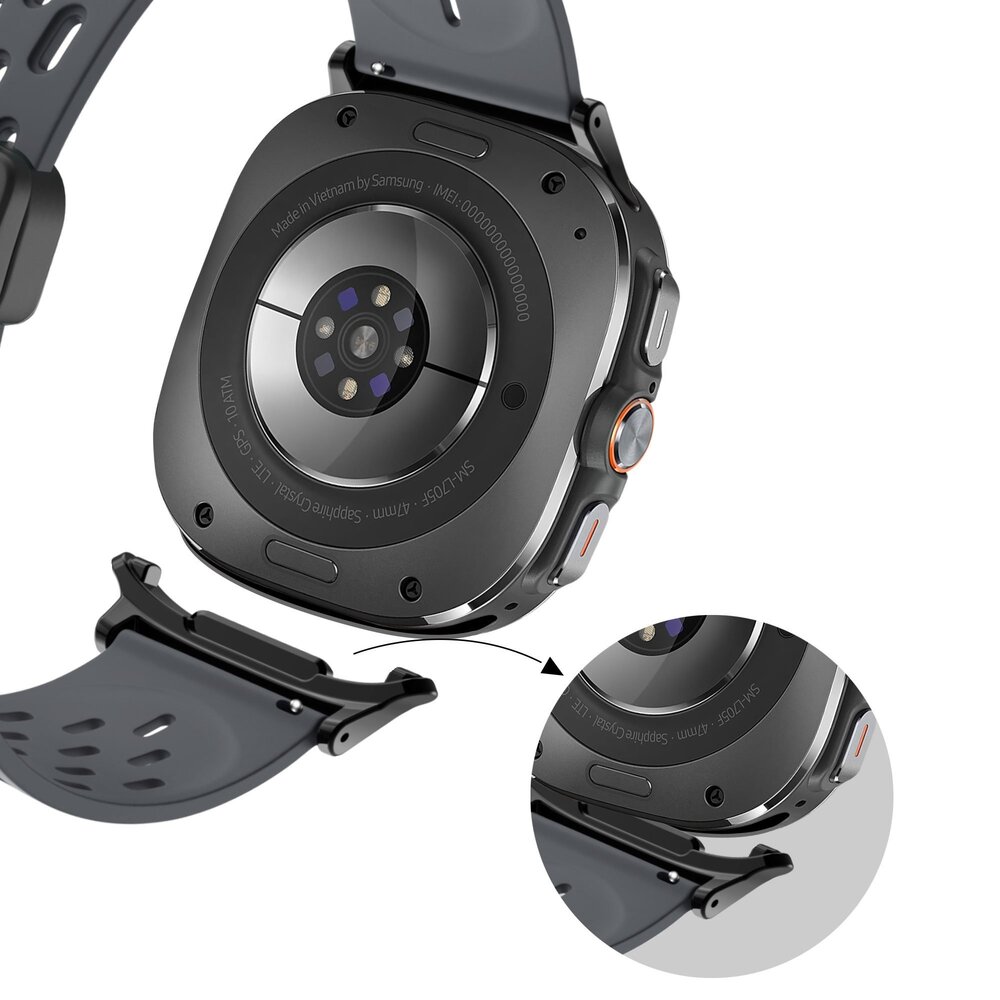 Bandz Bandz Bracelet Sport 'Air' avec D-buckle Samsung Galaxy Watch Ultra (gris foncé)