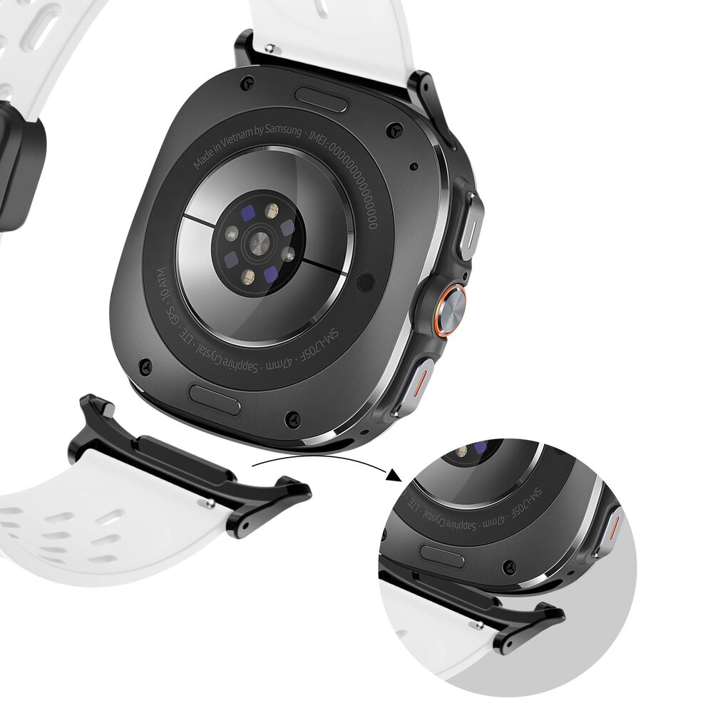 Bandz Bandz Bracelet Sport 'Air' avec D-buckle Samsung Galaxy Watch Ultra (blanc)