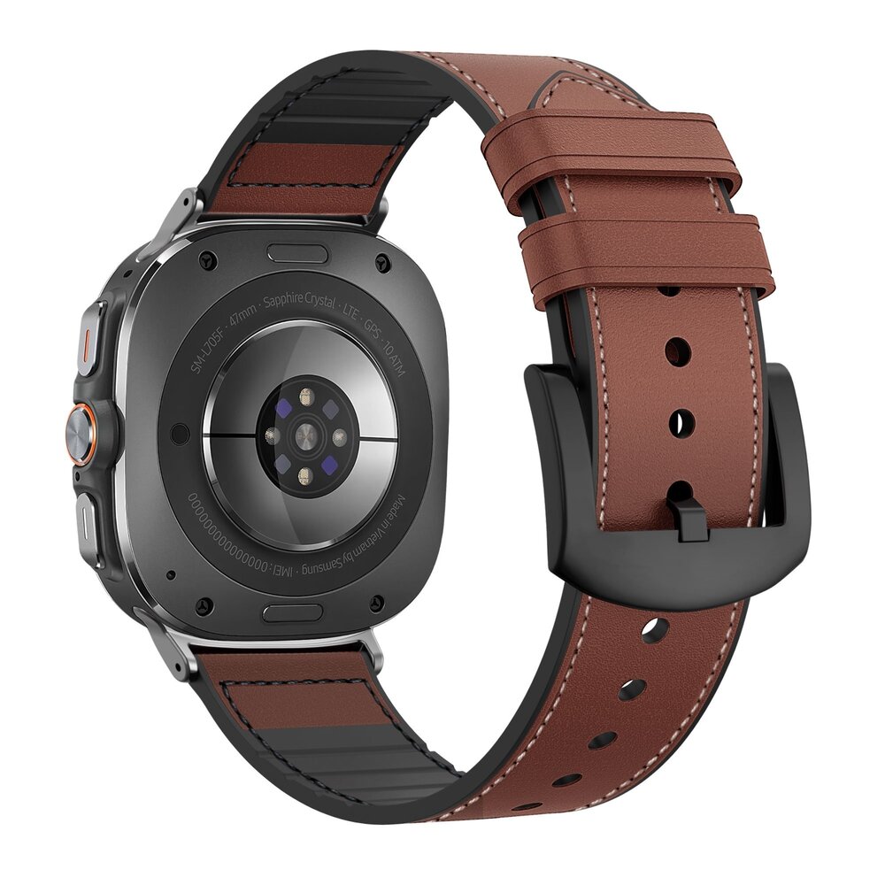Bandz Bandz Bracelet cuir hybride avec boucle Samsung Galaxy Watch Ultra (marron)