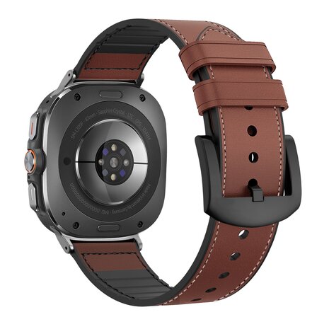 Bandz Bandz Bracelet cuir hybride avec boucle Samsung Galaxy Watch Ultra (marron)