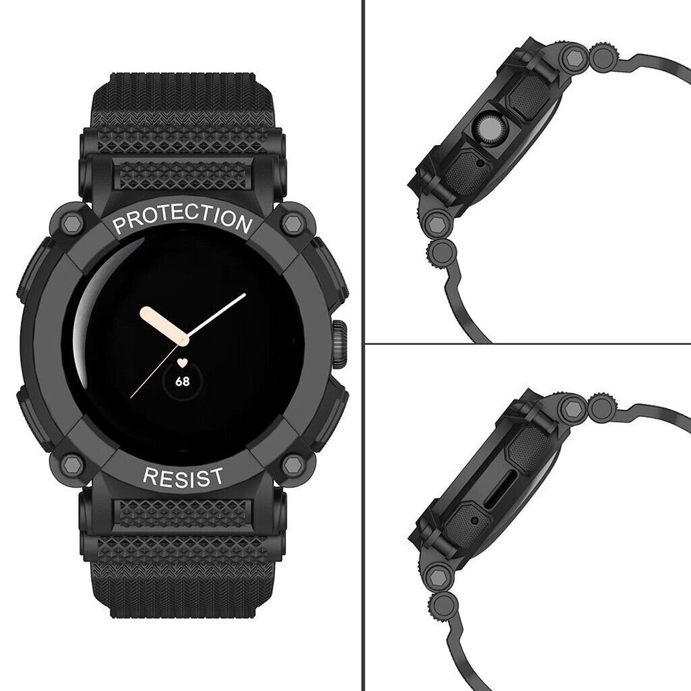 Strap-it Strap-it Bracelet TPU avec cadre Google Pixel Watch 3 - 41mm (noir)