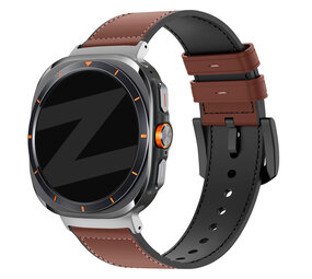 Bandz Bandz Bracelet cuir hybride avec boucle Samsung Galaxy Watch Ultra (marron)