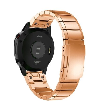 Strap-it Strap-it Bracelet métallique Garmin Fenix 8 - 47mm (or rose)