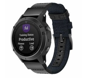 Strap-it Bracelet hybride nylon Garmin Fenix 8 - 47mm (bleu)