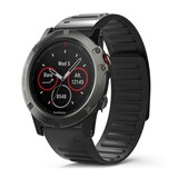 Strap-it Bracelet en silicone magnétique Garmin Fenix 8 - 47mm (noir)