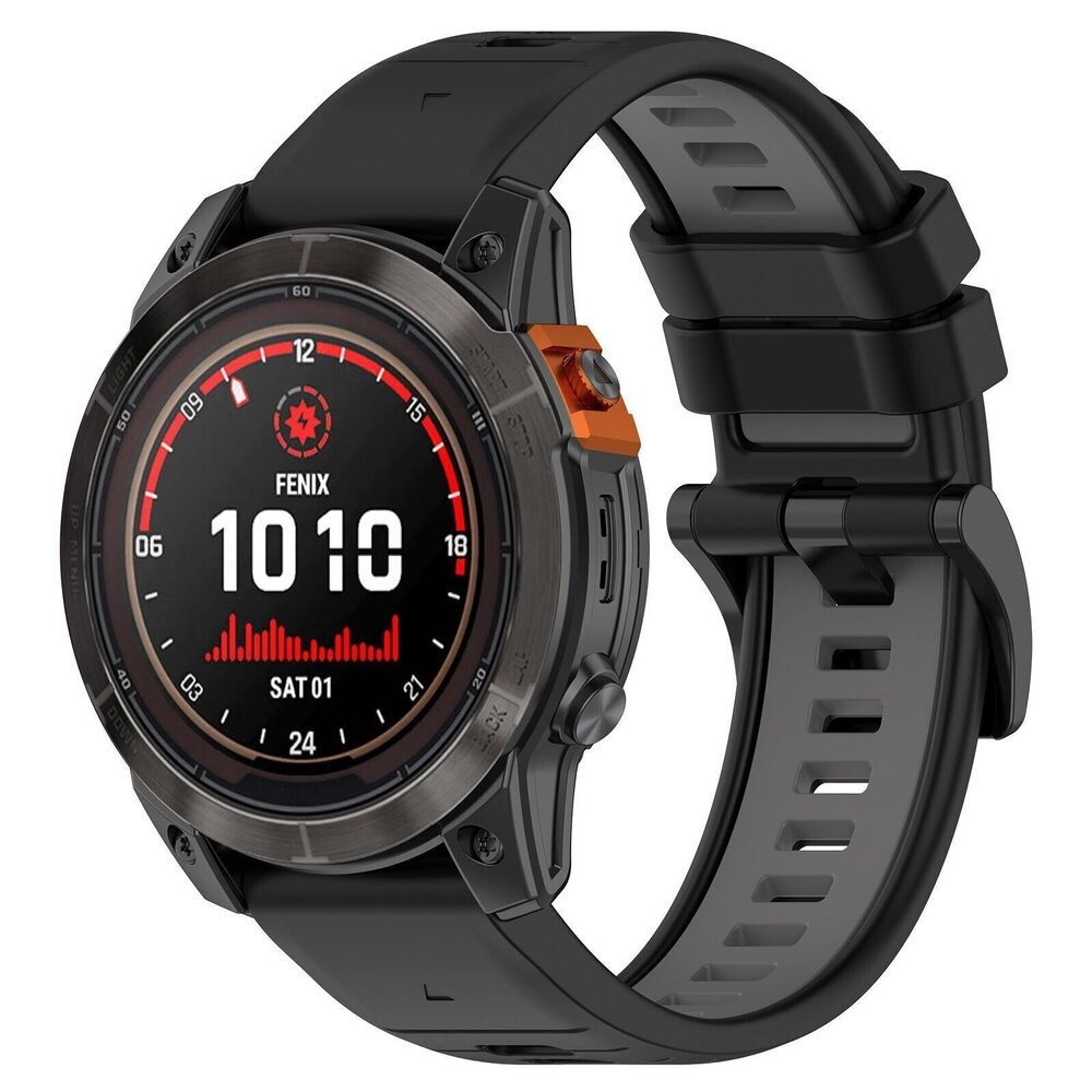Strap-it Strap-it Bracelet sport á boucle Garmin Fenix 8 - 47mm (noir/gris)