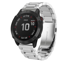 Strap-it Bracelet acier Garmin Fenix 8 - 51mm (argent)