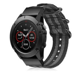 Strap-it Bracelet nylon boucle Garmin Fenix 8 - 51mm (noir/gris) Strap-it Bracelet nylon boucle Garmin Fenix 8 - 51mm (noir/gris)