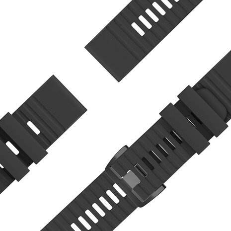 Strap-it Bandz Bracelet silicone avec boucle Garmin Fenix 5x/6x (noir)