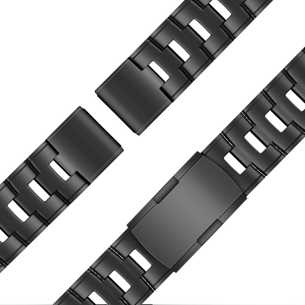 Strap-it Bandz Bracelet à maillons titane Garmin Fenix 5x/6x (noir)