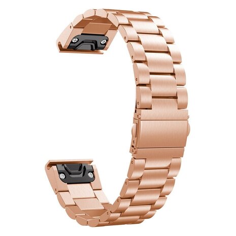 Strap-it Strap-it Bracelet acier Garmin Fenix E (or rose)