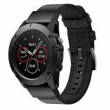 Strap-it Bracelet hybride nylon Garmin Fenix E (noir)