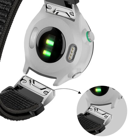 Strap-it Bandz Bracelet nylon loop Garmin Fenix E (noir)
