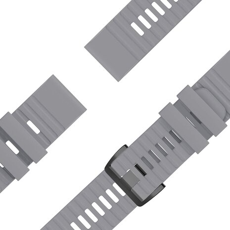 Strap-it Bandz Bracelet silicone avec boucle Garmin Fenix E (gris)