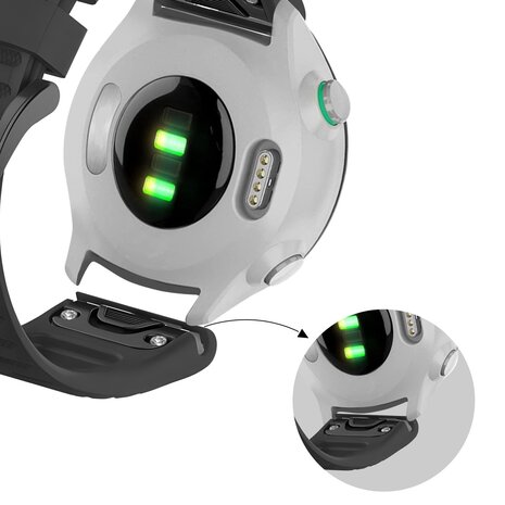 Strap-it Bandz Bracelet silicone avec boucle Garmin Fenix E (noir)