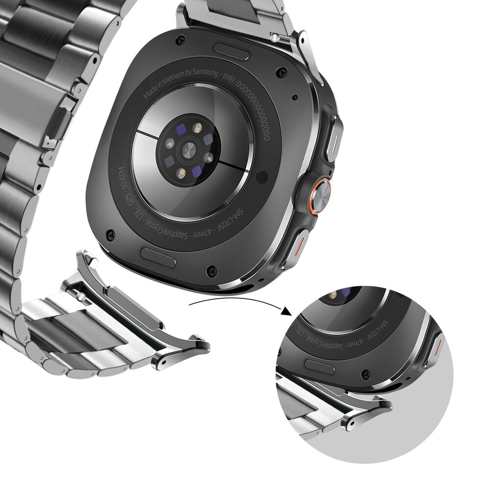 Bandz Bandz Bracelet acier 'Classique' Samsung Galaxy Watch Ultra (argent/noir)