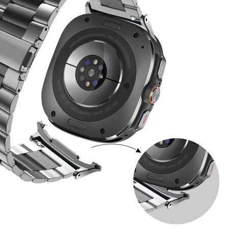 Bandz Bandz Bracelet acier 'Classique' Samsung Galaxy Watch Ultra (argent/noir)