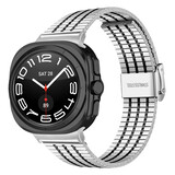 Strap-it Bracelet acier luxe Samsung Galaxy Watch Ultra (argent/noir)