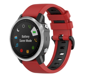 Strap-it Bracelet sport á boucle Garmin Fenix 8 - 43mm (rouge/noir)