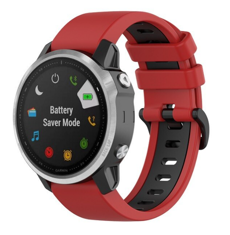 Strap-it Strap-it Bracelet sport á boucle Garmin Fenix 8 - 43mm (rouge/noir) Strap-it Strap-it Bracelet sport á boucle Garmin Fenix 8 - 43mm (rouge/noir)