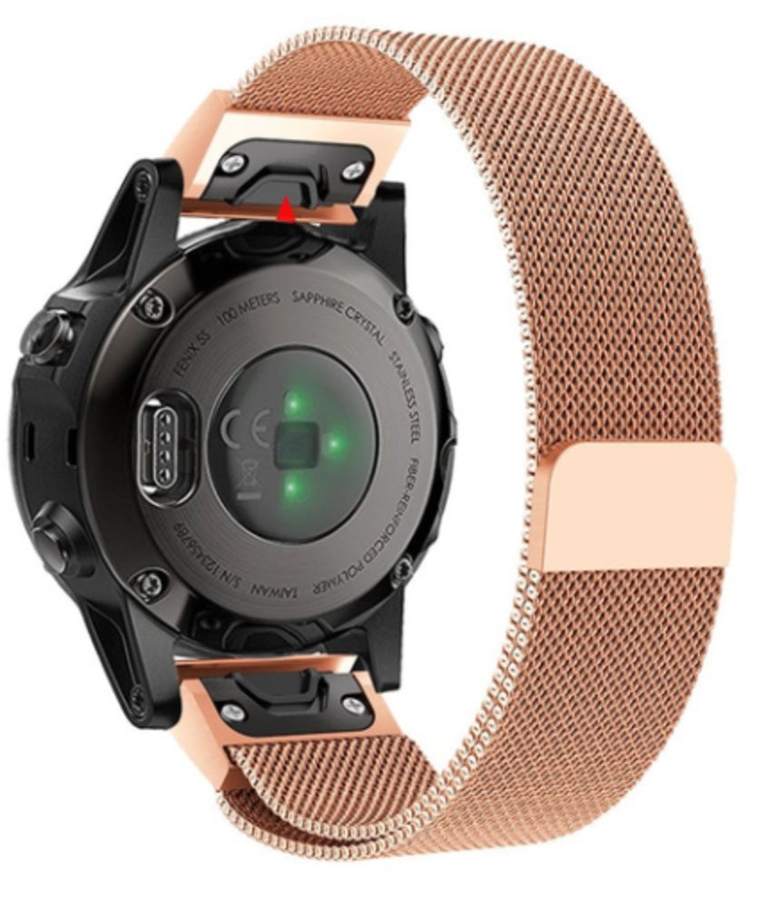 Strap-it Strap-it Bracelet Milanais Garmin Fenix 8 - 43mm (or rose)