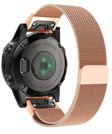 Strap-it Strap-it Bracelet Milanais Garmin Fenix 8 - 43mm (or rose)