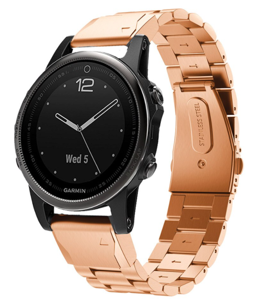 Strap-it Strap-it Bracelet acier Garmin Fenix 8 - 43mm (or rose)