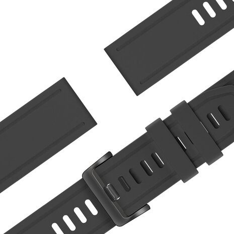 Bandz Bandz Bracelet silicone avec boucle Garmin Fenix 8 - 43mm (noir)