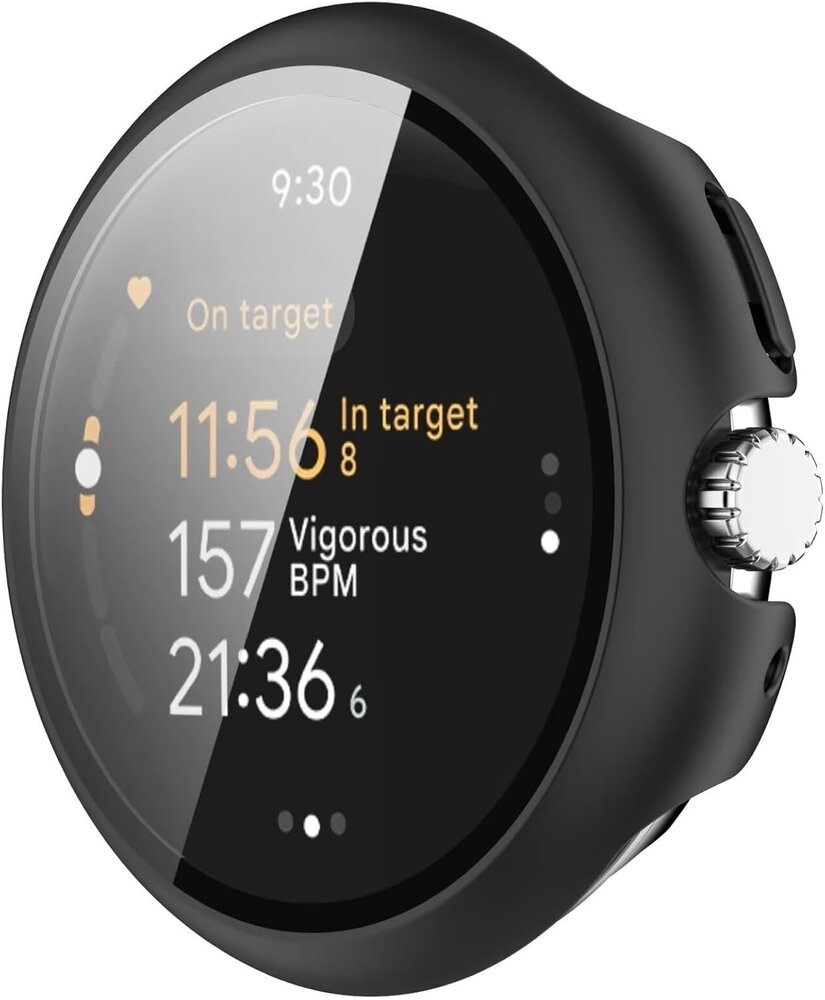 Strap-it Strap-it Coque rigide avec verre Google Pixel Watch 3 - 45mm (noir)