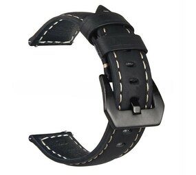 Strap-it Bracelet montre 22mm cuir  - universel (noir)