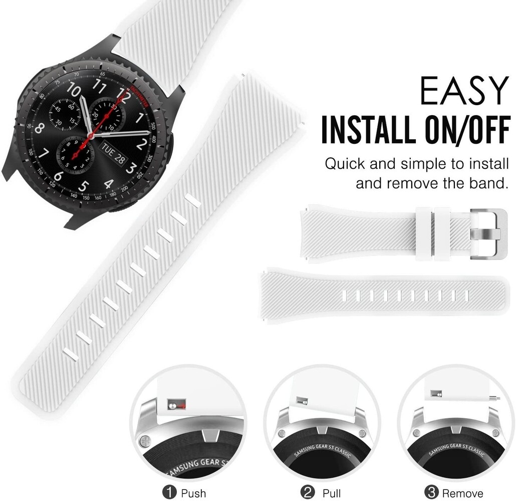 Strap-it Strap-it Bracelet montre 20mm silicone - universel (blanc)