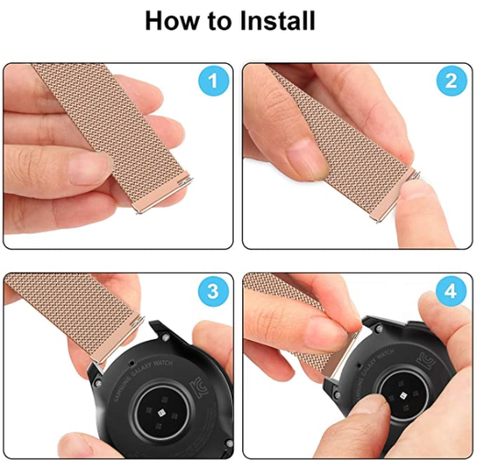 Strap-it Strap-it Bracelet montre 20mm milanais - universel (or rose)