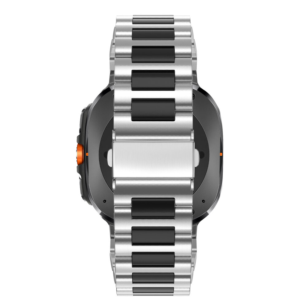 Bandz Bandz Bracelet à maillons en acier 'Deluxe' Samsung Galaxy Watch Ultra (argent/noir)