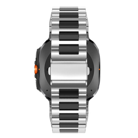 Bandz Bandz Bracelet à maillons en acier 'Deluxe' Samsung Galaxy Watch Ultra (argent/noir)