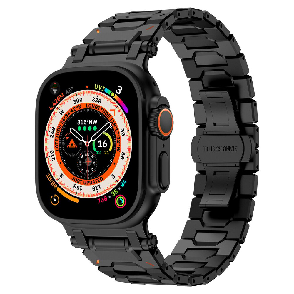 Strap-it Strap-it Bracelet acier luxe 'Explorer' Apple Watch (noir)