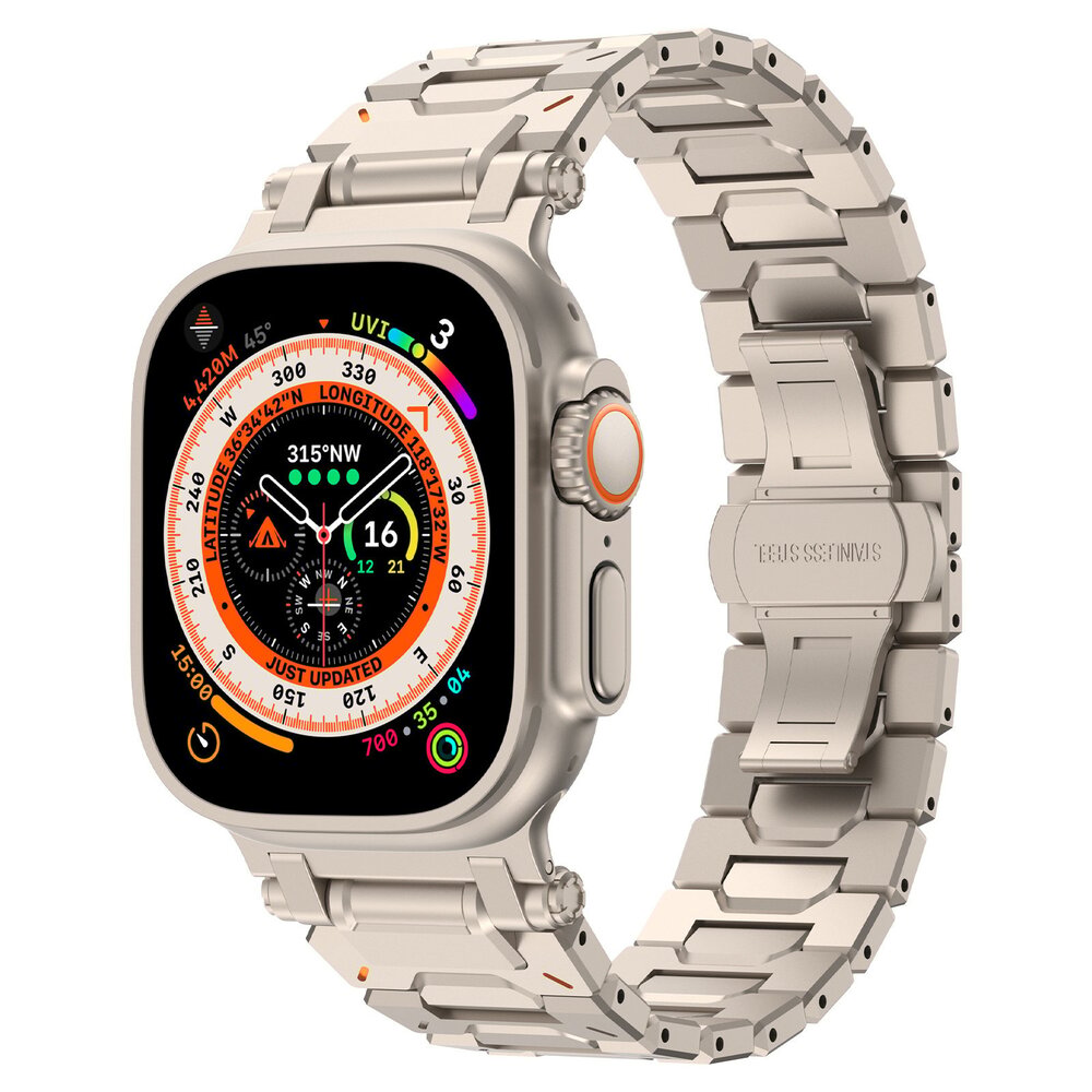 Strap-it Strap-it Bracelet acier luxe 'Explorer' Apple Watch (titane)