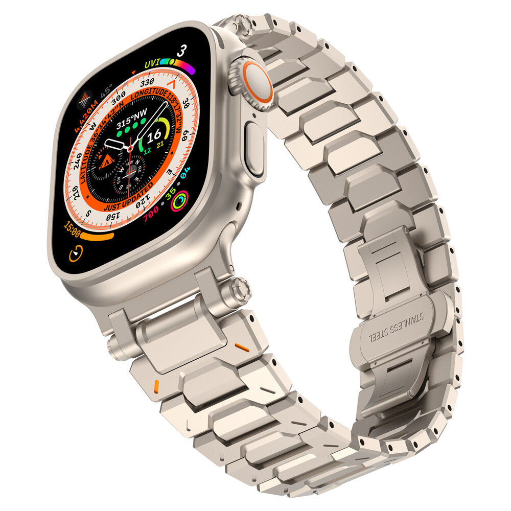 Strap-it Strap-it Bracelet acier luxe 'Explorer' Apple Watch (titane)