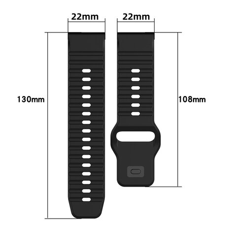 Strap-it Strap-it Bracelet silicone robuste Garmin Forerunner 965 (noir)