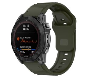 Strap-it Bracelet silicone robuste Garmin Fenix 7x (vert armée)