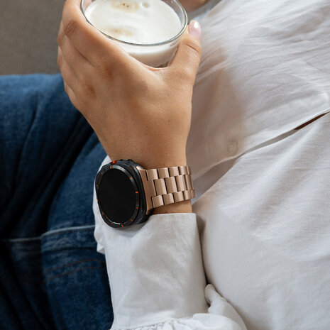 Strap-it Strap-it Bracelet acier Samsung Galaxy Watch Ultra (or rose)