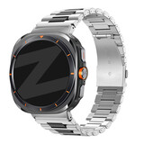 Bandz Bandz Bracelet à maillons en acier 'Deluxe' Samsung Galaxy Watch Ultra (argent/noir)