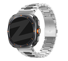 Bandz Bandz Bracelet à maillons en acier 'Deluxe' Samsung Galaxy Watch Ultra (argent/noir)