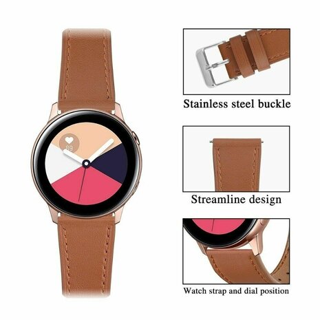 Strap-it Strap-it Bracelet montre 20mm cuir - universel (brun élégant)