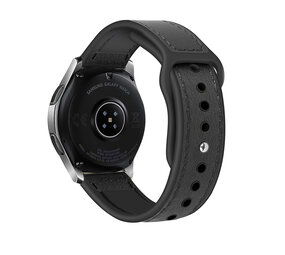 Strap-it Bracelet montre 22mm cuir hybride - universel (noir)