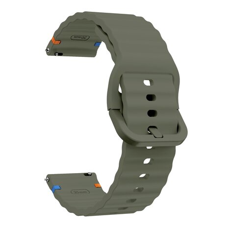 Strap-it Strap-it Bracelet Wave Samsung Galaxy Watch Active (vert armée)