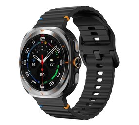 Strap-it Bracelet Silicone wave Samsung Galaxy Watch Ultra (noir)