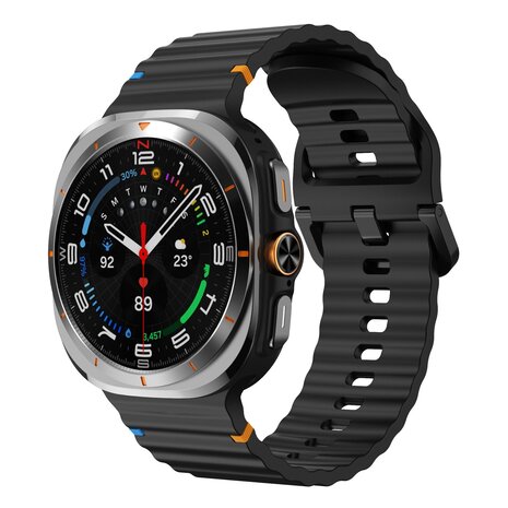 Strap-it Strap-it Bracelet Silicone wave Samsung Galaxy Watch Ultra (noir)