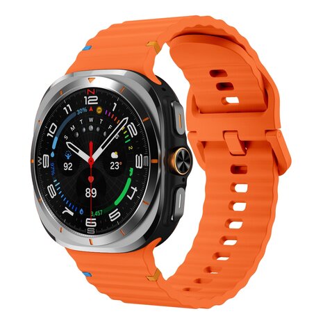 Strap-it Strap-it Bracelet Silicone wave Samsung Galaxy Watch Ultra (orange)
